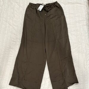 H&M Olive Green Wide-Leg Pants